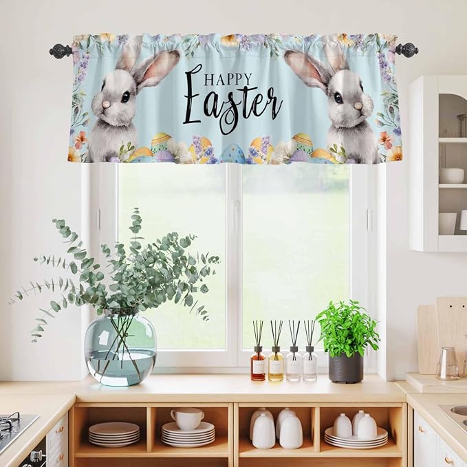 Happy Easter Kitchen Curtains Set 3 Piece - Image 6