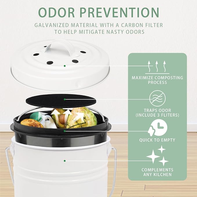 Vipush Compost Bin Kitchen Countertop Compost Bin - Image 2