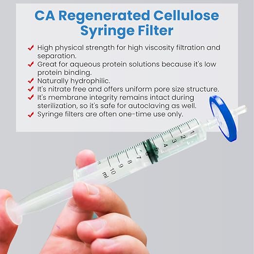 Cellulose Acetate Membrane Syringe Filter 25mm Diameter 0.45um Pore Size - Image 5