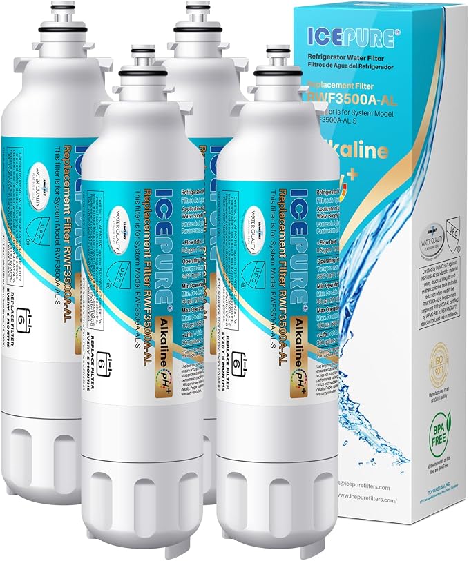 ICEPURE Alkaline ADQ73613401 Refrigerator Water Filter Replacement by ICEPURE