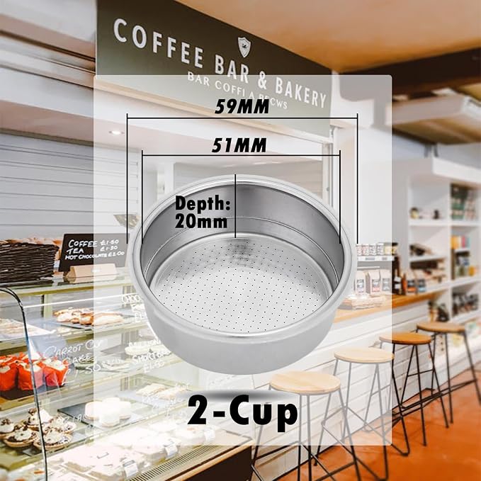 51mm Stainless Steel Coffee Filter Double Layer Filter Basket Stainless Steel - Image 5