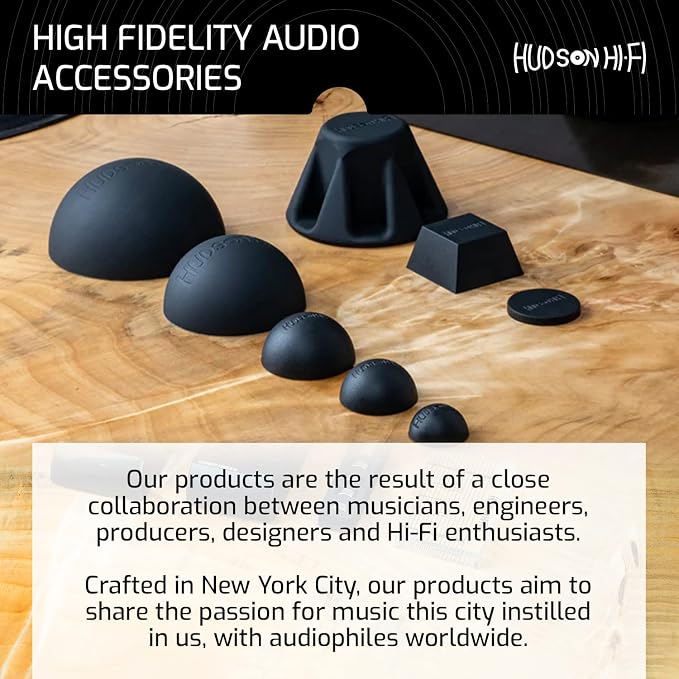 Hudson Hi-Fi Speaker Isolation Feet – Adhesive Silicone Anti-Vibration Pads - Image 8