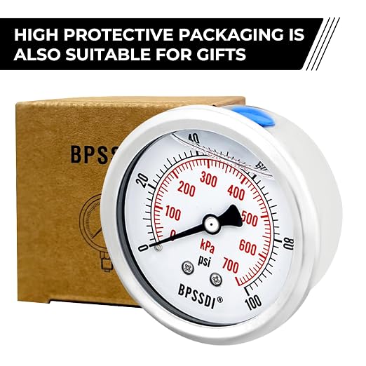 0-100Psi Glycerin Liquid Filled Low Pressure Gauge, 2.5" Dial Size, 1/4" G Back - Image 5