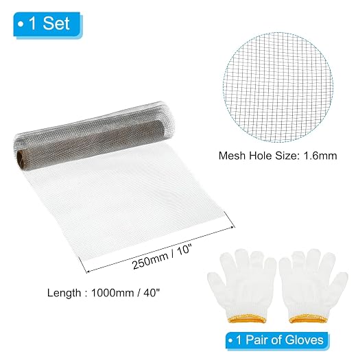 PATIKIL 40" L x 10" W Woven Wire Mesh, 14 Mesh 304 Stainless Steel Air Vent - Image 2