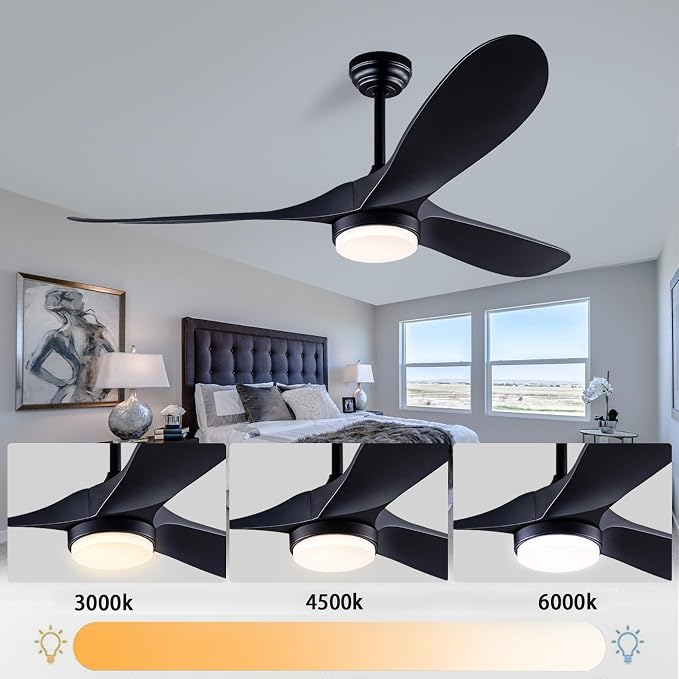 QUTWOB 52" Ceiling Fans with Lights Remote Control, Modern Reversible DC Motor - Image 5