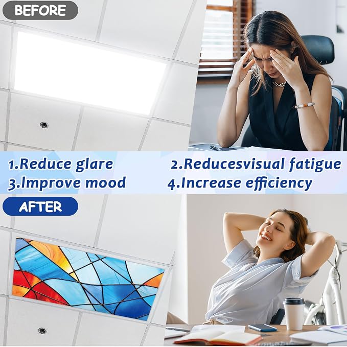 6 Pcs Blue Glass Window Fluorescent Light Covers - Image 4