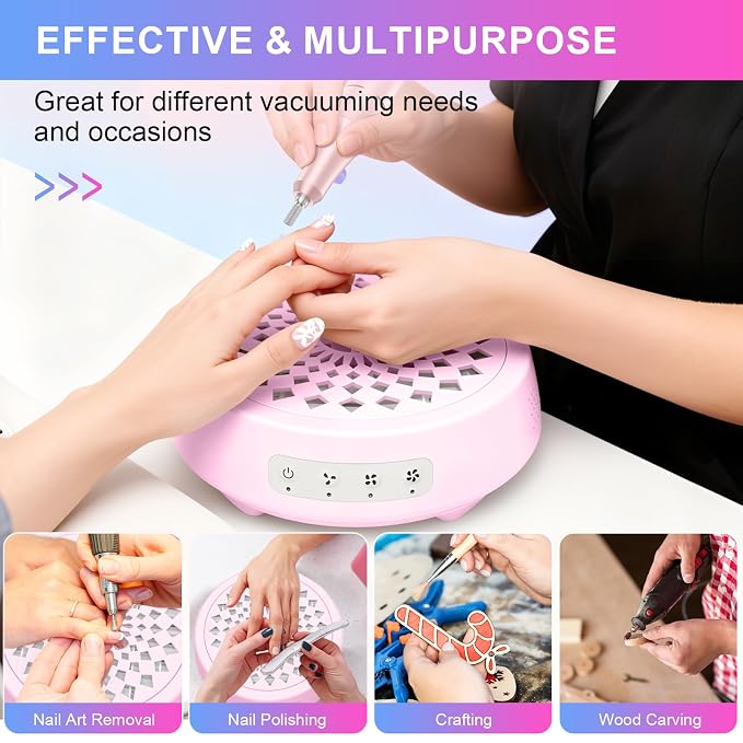 Professional Nail Dust Collector, Quiet Nail Vacuum Cleaner Machine - Image 7