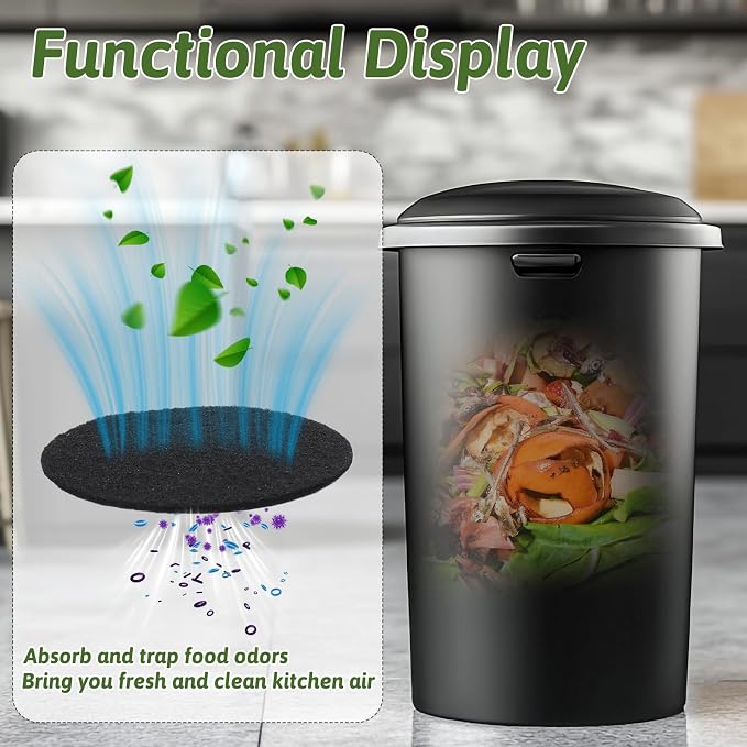 24 Pack Compost Bin Filter, 6.7 Inch Charcoal Filters - Image 4