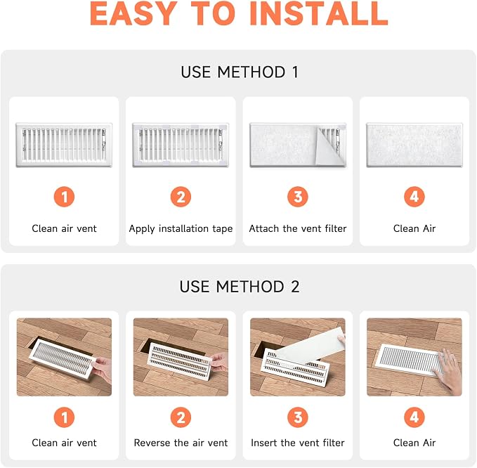 4" x 12" Air Vent Filters for Home Thin, ULTRA GREEN Vent Covers Replacement - Image 5