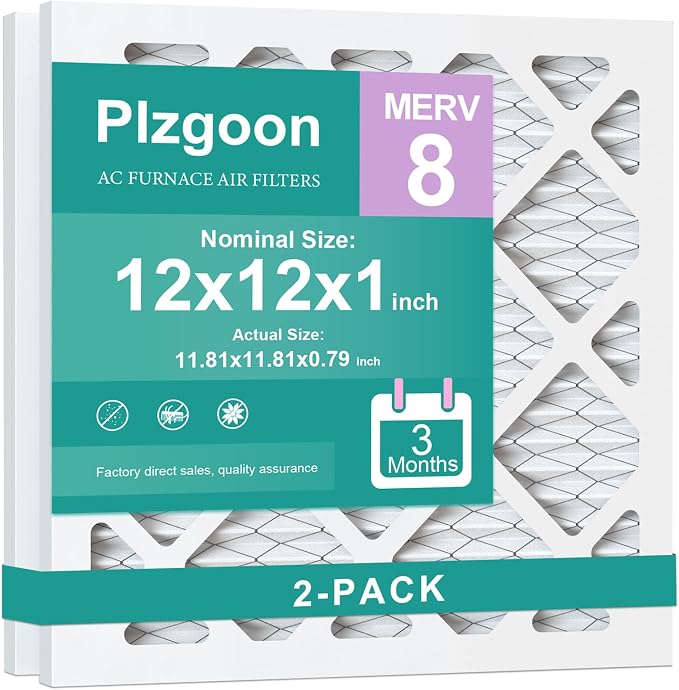 12x12x1 Air Filter MERV 8 MPR 600 Pleated AC Furnace Filters Replacement by Unknown