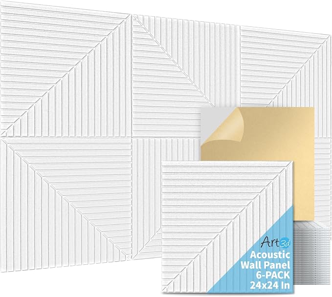 Art3d 6-Pack Self-Adhesive Acoustic Wall Panels by Art3d