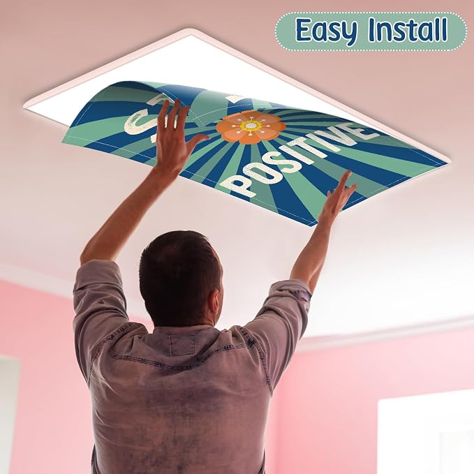 6Pcs Classroom Light Covers for Fluorescent Lights, Retro Magnetic 2x4 FT - Image 4