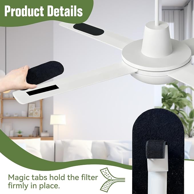 20-Piece Ceiling Fan Air Filter Pack, Fragrance-Free Activated Coconut Shell - Image 5