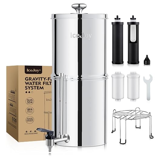IceJoy 0.01μm Ultra-Filtration Gravity Water Filter System, 2.25G Stainless by IceJoy