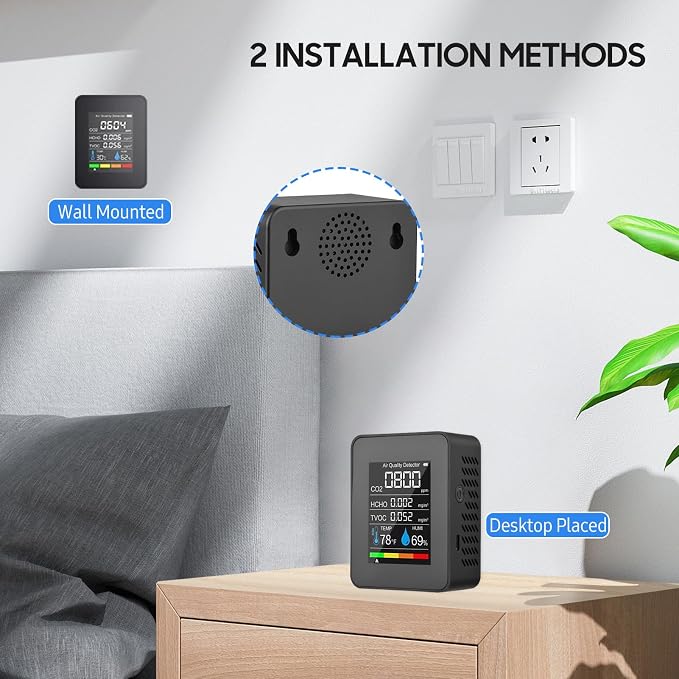 Prefessionall Indoor Air Quality Monitor, 5 in 1 Portable Smartair Quality - Image 6