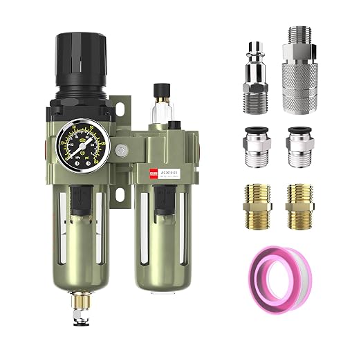 NPT 3/8" Air Regulator with Gauge, Air Compressor Water Separator with by Unknown