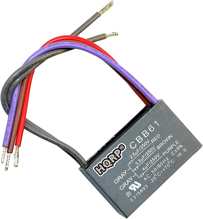 HQRP Capacitor Compatible with Harbor Breeze Ceiling Fan 2.5uf+3.5uf+4uf 5-Wire by HQRP