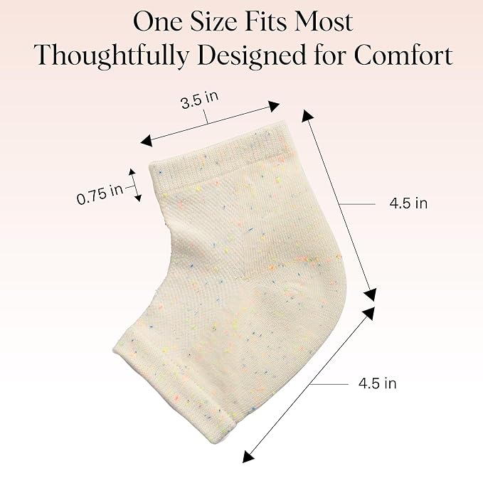 Kitsch Moisturizing Socks for Cracked Heel Treatment – Reusable Spa Socks for Women & Men with Insulated Gel Lining - Overnight Heel Socks for Dry Cracked Feet, Hydrating, Open-Toe Design - 1 Pair
