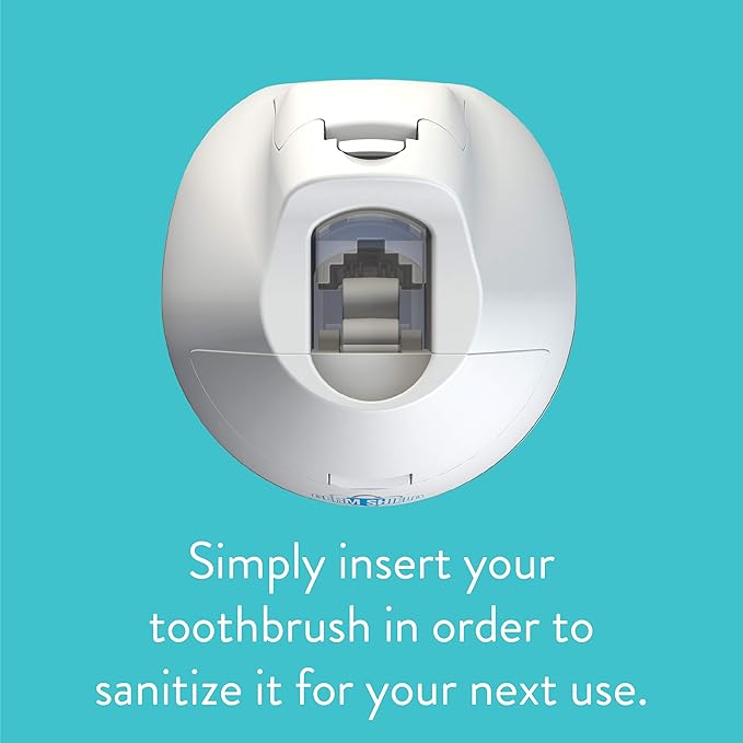 TAO Clean Germ Shield UV Toothbrush Sanitizer – Universal Cleaning Station that Accommodates all Manual and Electric Toothbrushes, Travel Friendly, Kills 99.9% of Germs