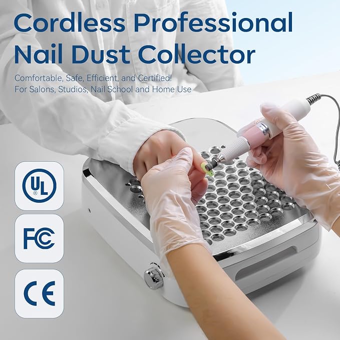 Makartt Cordless Nail Dust Collector: Rechargeable Fan Nail Vacuum - Image 3
