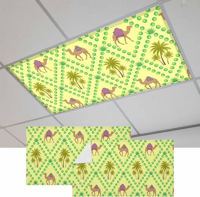 2 Pack Fluorescent Light Cover, Desert Sand Camels Light Covers by Unknown