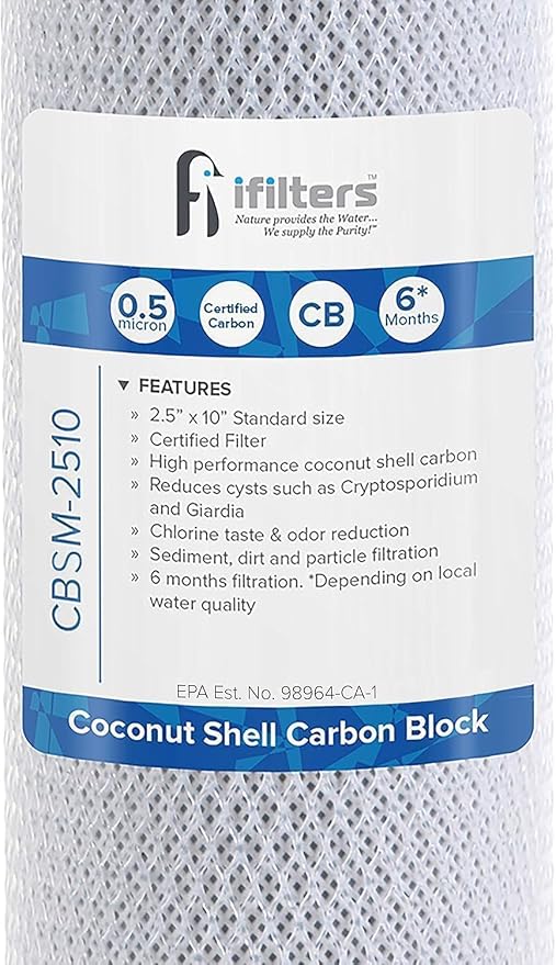 iFilters 0.5-Micron Carbon Block Water Filter – Coconut Shell CTO Drinking - Image 4