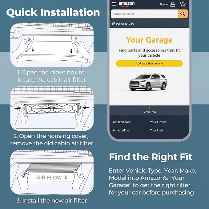 UIU Cabin Air Filter with Activated Carbon Compatible with 2007-2016 Honda CR-V - Image 7
