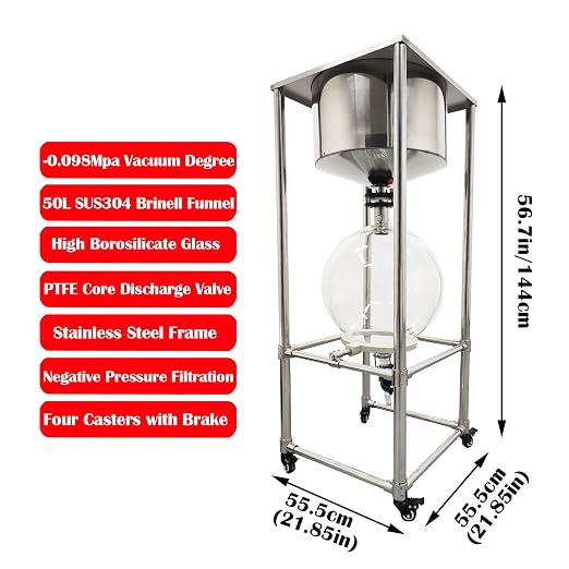 50L Glass Vacuum Filter, Lab Vacuum Suction Filter Device, Brinell Funnel/High - Image 3