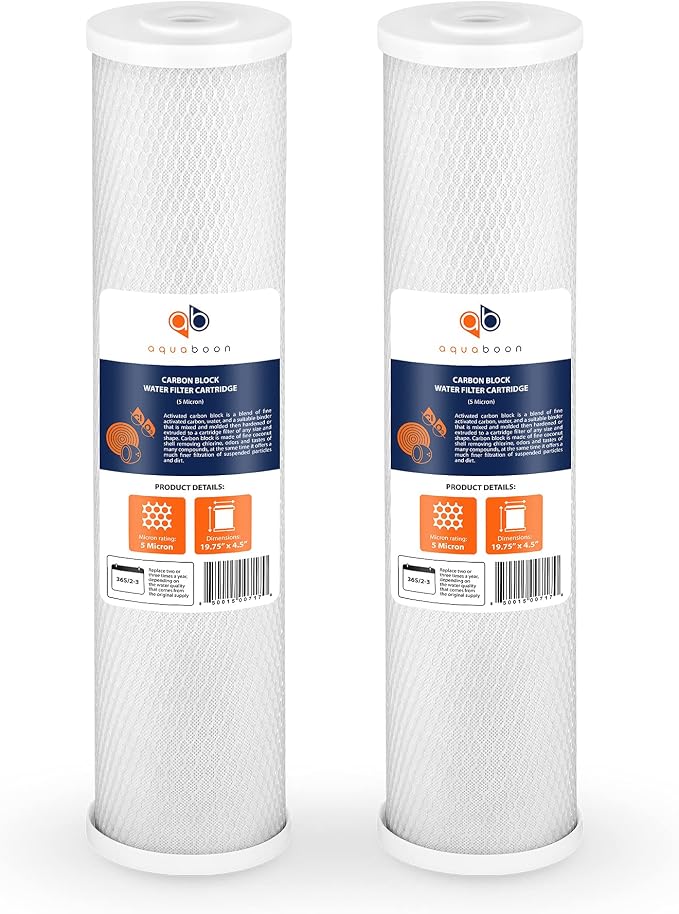 Aquaboon 4, 5 x 20 inch Carbon Filter Cartridge by Aquaboon