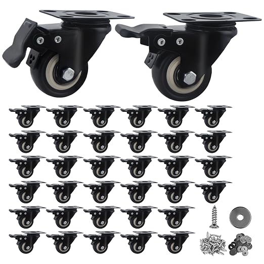 2 Inch Caster Wheels Set of 36 Heavy Duty Casters, by Htudcoue
