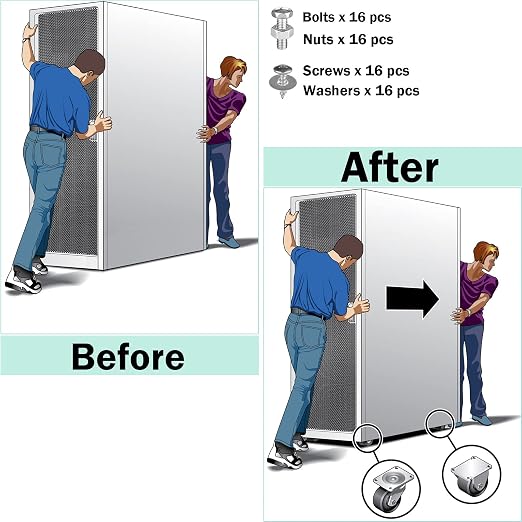1.5" Casters Set of 8 Heavy-duty Industrial Caster Wheels - Image 8