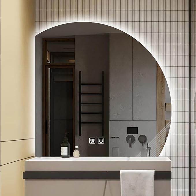 Bathroom Wall Mounted Mirror, LED Illuminated Vanity Mirror - Image 6