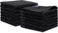 100% Cotton Washcloths Set 13” x 13” | Black Towels | Set of 18 Ultra Soft and Highly Absorbent Washcloths Sets for Bathroom, Gym, Hotel, Spa | Machine Washable Face Towel