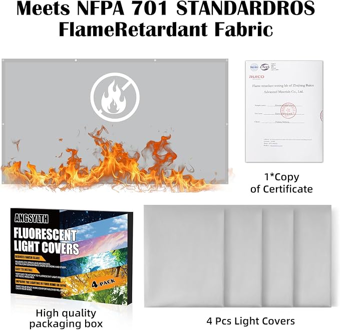 ANGSYLTH 4 Pcs Fluorescent Light Covers - Image 8
