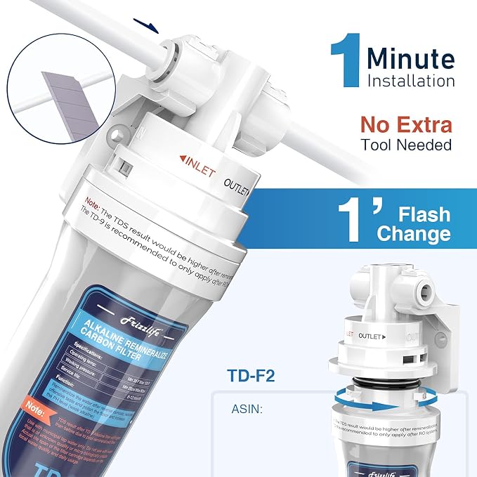 Frizzlife TD-9 Alkaline Remineralization Under Sink Inline Water Filter - Image 5