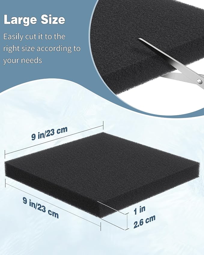 Pawfly 9" L x 9" W Aquarium Filter Media Sponge Aquarium Filter Media Pad - Image 7