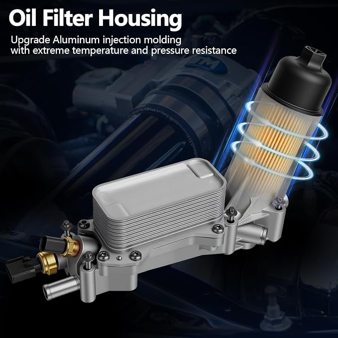 Aluminum Oil Filter Housing Engine Oil Cooler Compatible - Image 5