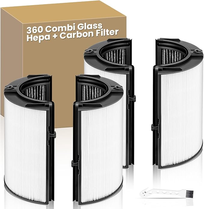 2 Pack 360° Combi Glass HEPA + Carbon Air Purifier Filter Compatible by HKNECE
