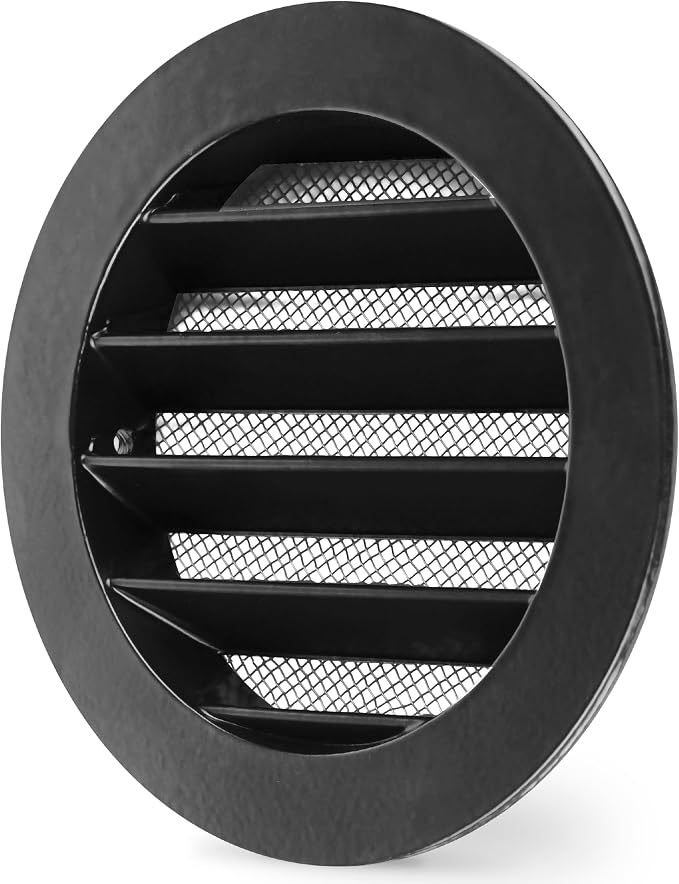 calimaero® WSGB Soffit Vents 4 inch Black Round Grille Vent Cover by Calimaero