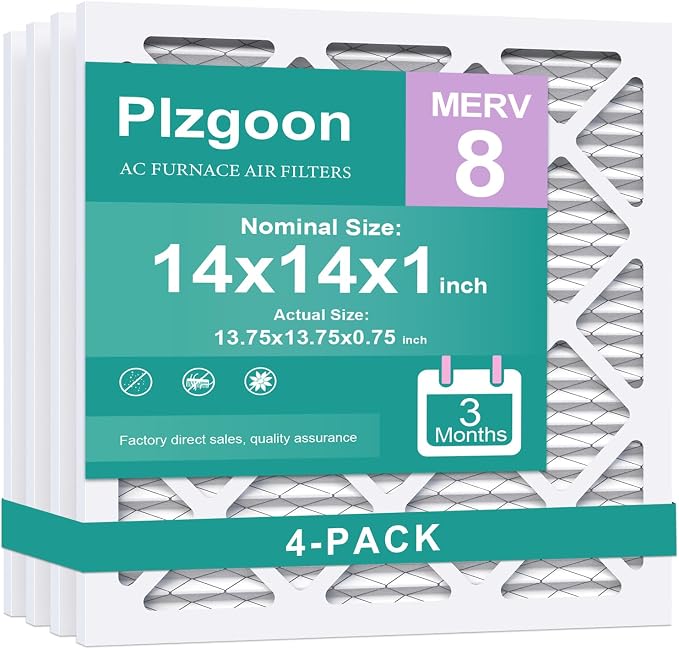 14x14x1 Air Filter MERV 8 MPR 600 Pleated Air Conditioner HVAC AC Furnace Air by Unknown