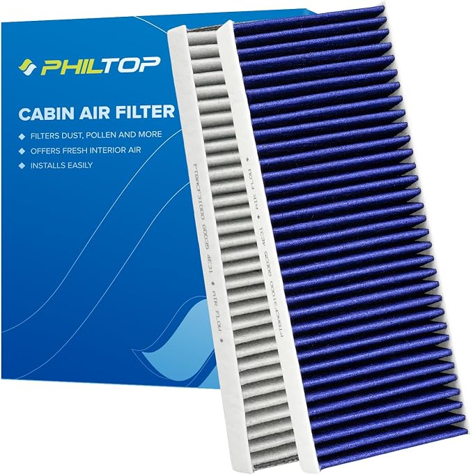 PHILTOP Premium HEPA Cabin Air Filter w/Dual Activated Carbon, Compatible by PHILTOP