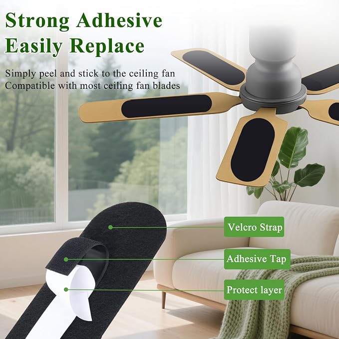 20 Pcs Ceiling Fan Filters for Blades, Fan Air Purifier Pads - Image 6