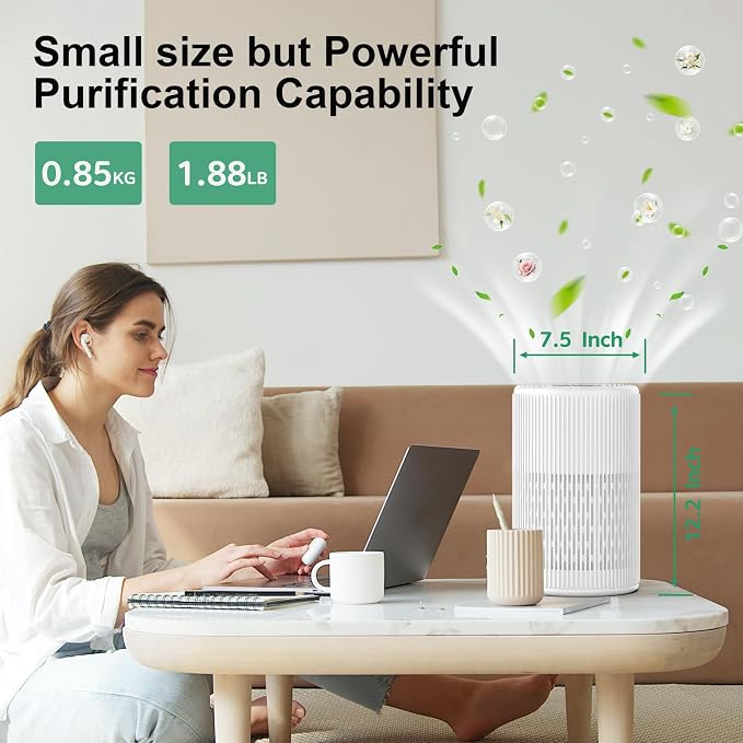 Air Purifiers for Home, FRESHDEW Air Purifier Up to 1300ft² for Smoke Pet - Image 8