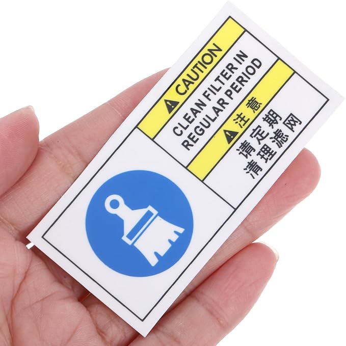 MAGICLULU Weather Resistant Industrial Machinery Filter Cleaning Notice Sticker - Image 3