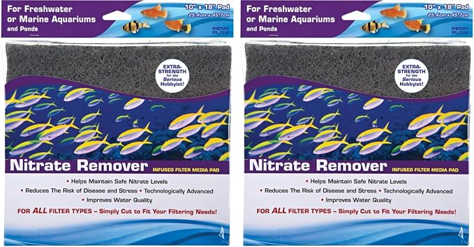PENN-PLAX Nitrate Reducer Aquarium Filter Media Pad – Easy to Cut into Any Size by Penn-Plax