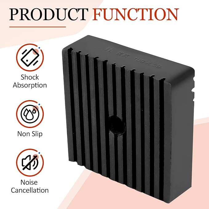 Anti Vibration Pads suitable for Air Compressor or Equipment, Solid Rubber - Image 4