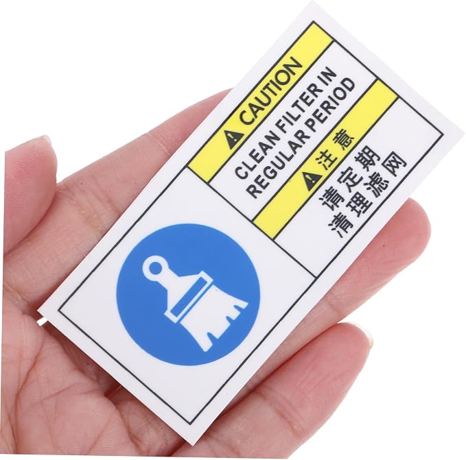 Filter Cleaning Reminder Label Weather Resistant Industrial Equipment - Image 3