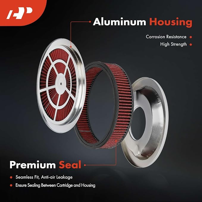 A-Premium 14"x3" Round Universal Air Cleaner Filter Assembly - Image 3
