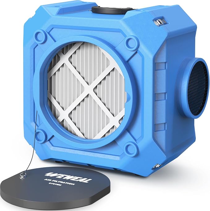 Commercial Air Scrubber with 3-Stage Filtration, Stackable Negative Air Machine by WEWEAL