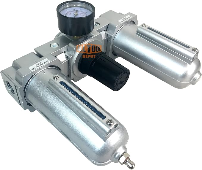 1/2" NPT HEAVY DUTY Compressed Air In Line Filter Regulator Lubricator Oiler - Image 4